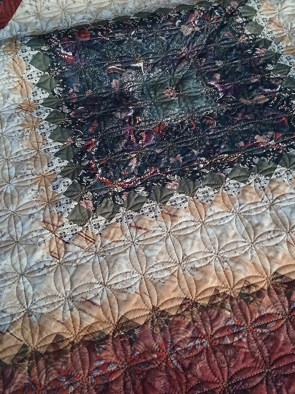 Spice Patchwork Paisley Quilted Throw Blanket - Red, Green & Gold